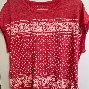 Lucky Brand Coral Shade Knit Top